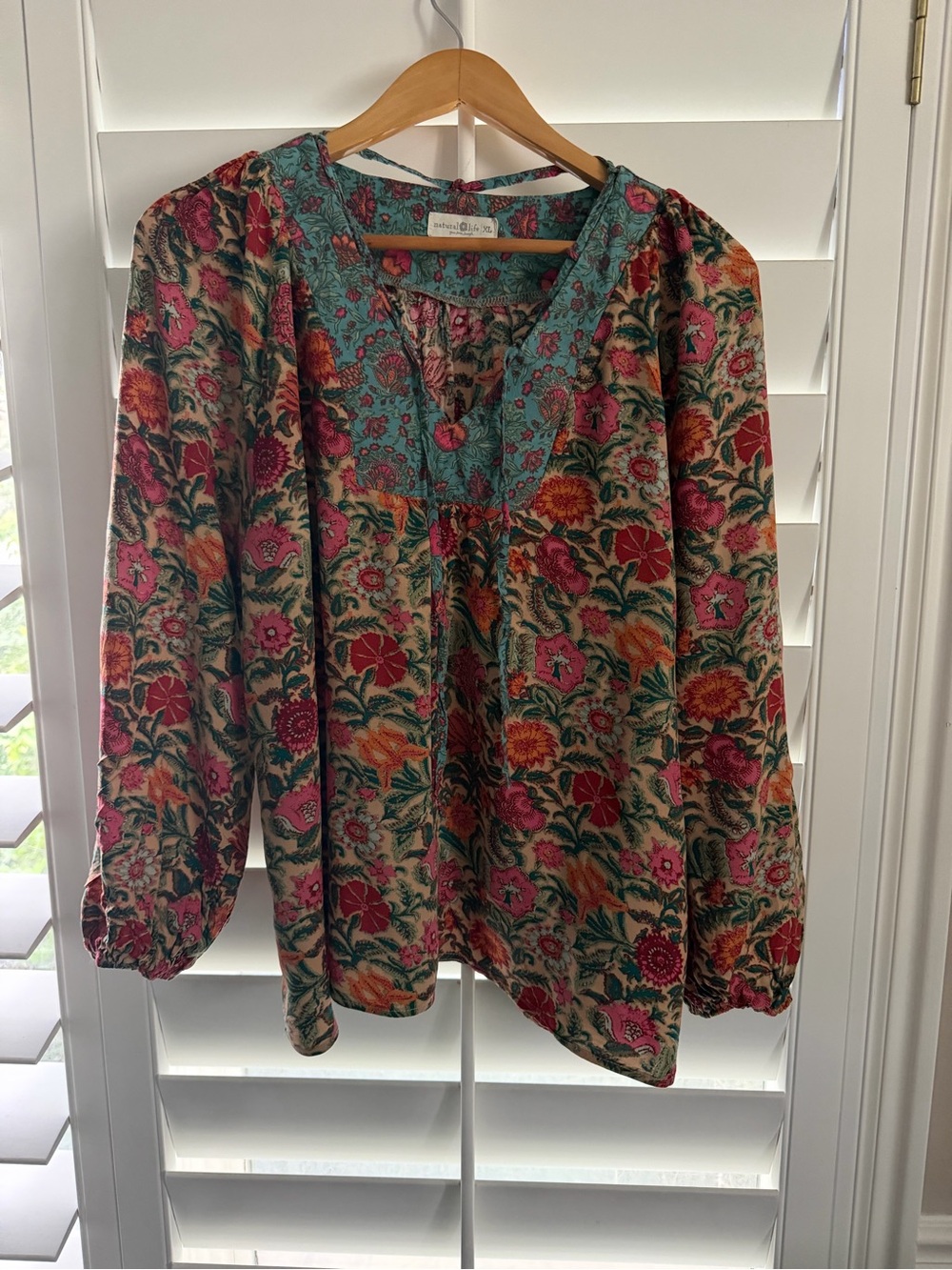 NATURAL LIFE Rowan Peasant Floral Blouse XL